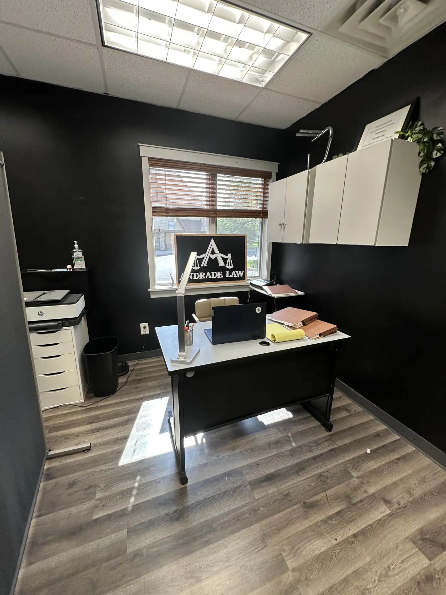 Attorney workspace inside Andrade Law’s Maplewood, MN personal injury office