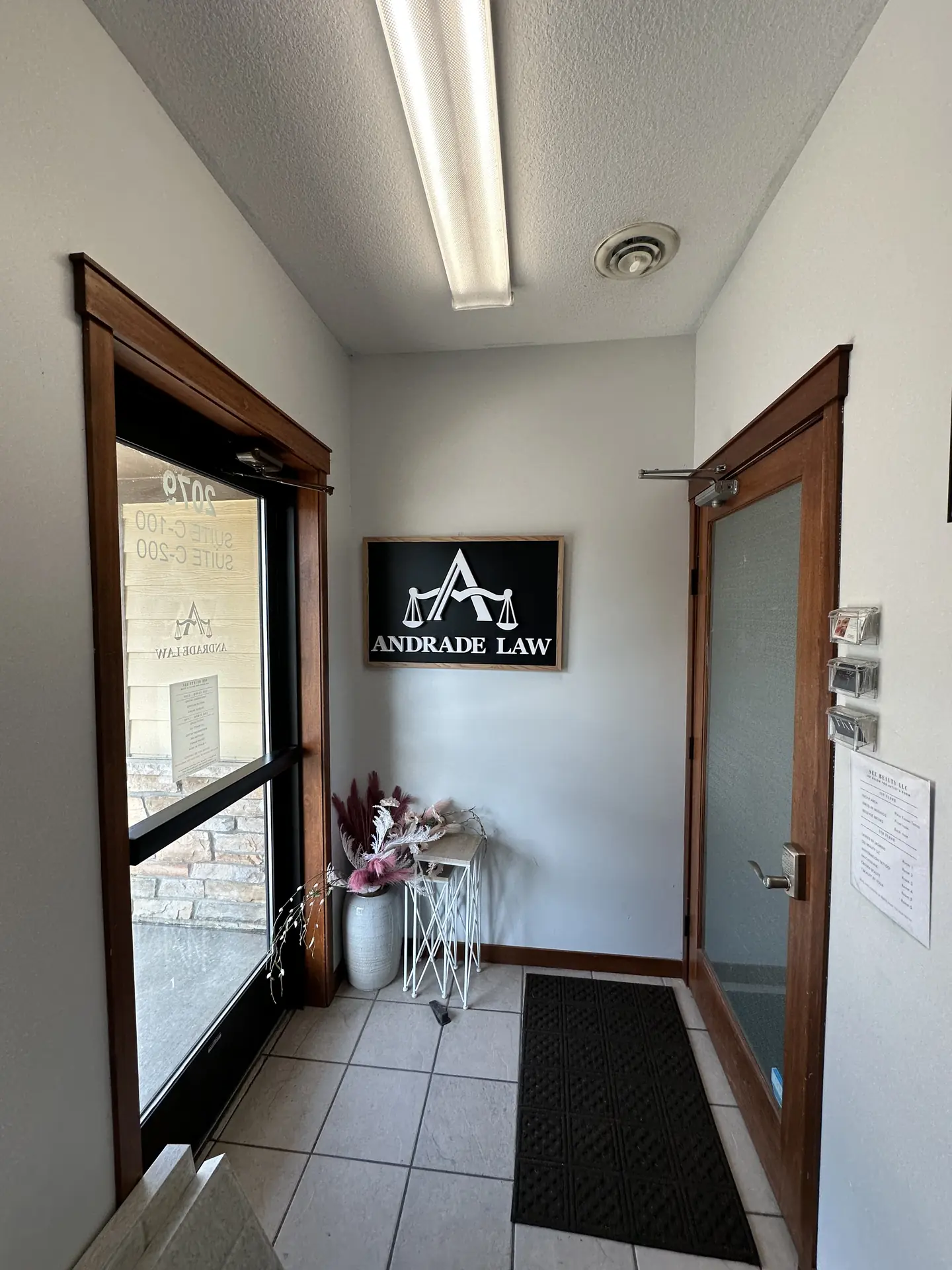 Entrance to Andrade Law’s Maplewood, MN personal injury office