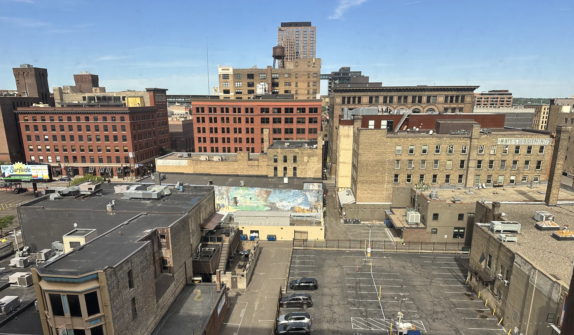 View of downtown Minneapolis from Andrade Law's office windows at 10 S 5th St Suite 800