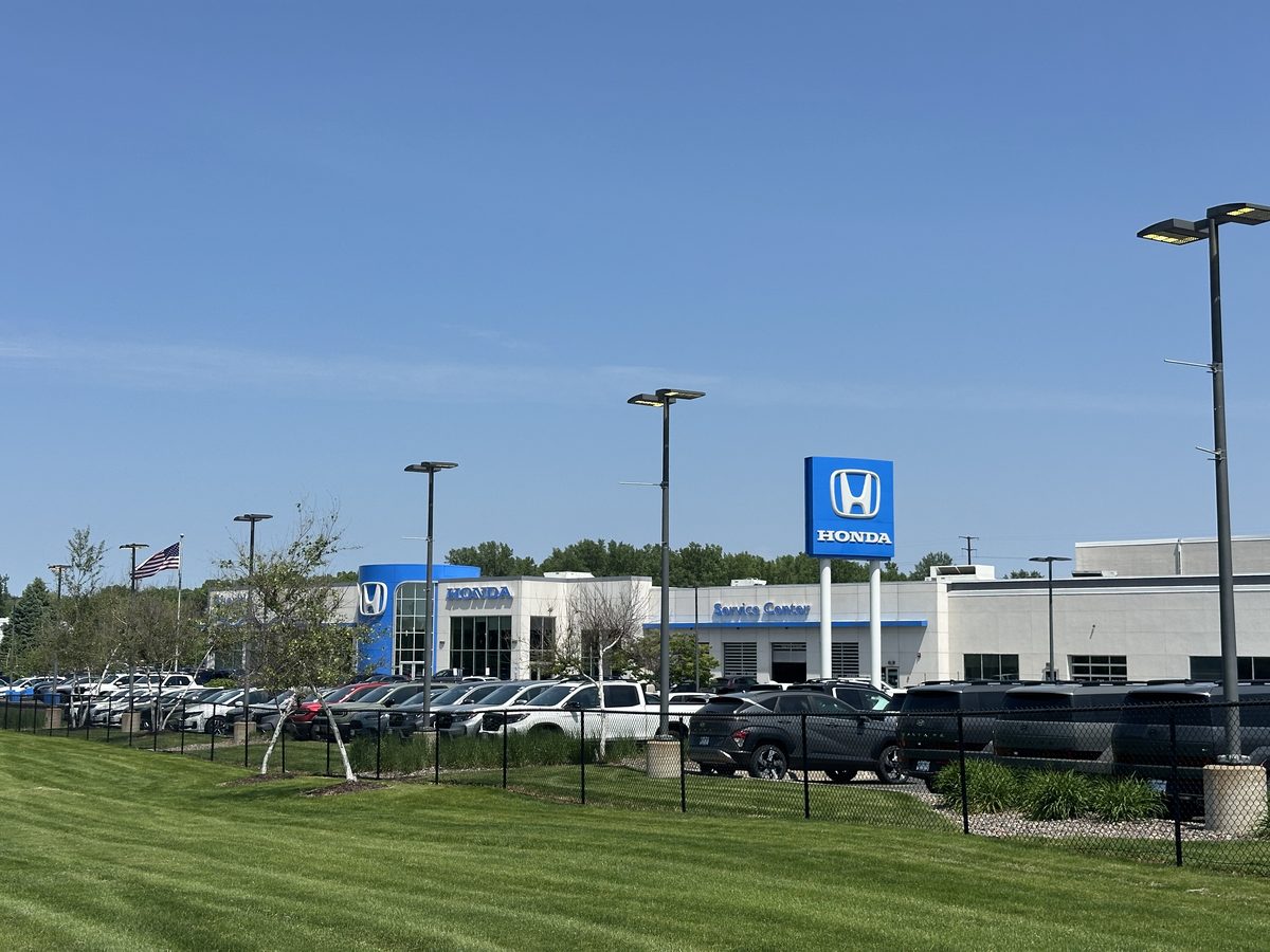 Highway 61 North auto-dealer corridor at the Buerkle campus in Vadnais Heights, Minnesota