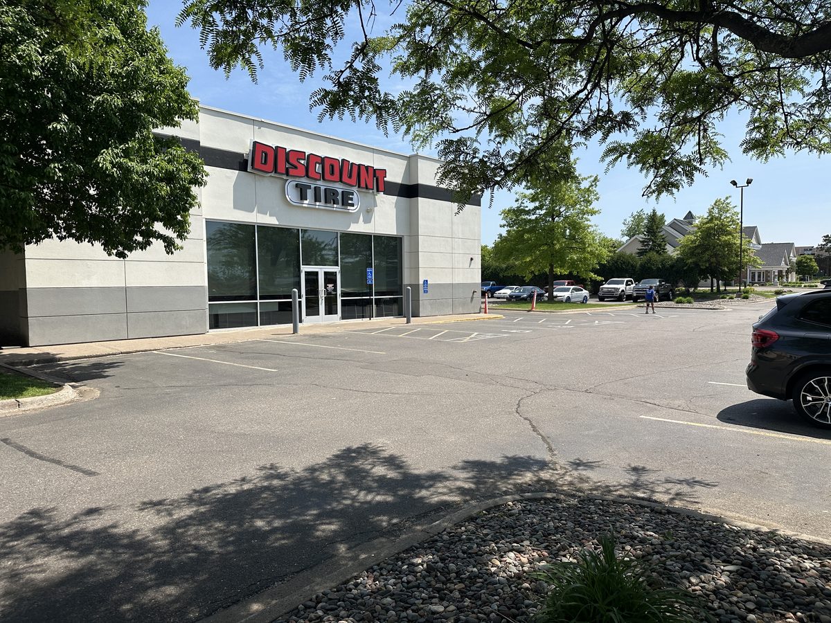 Discount Tire on the White Bear Avenue commercial corridor in Maplewood, Minnesota