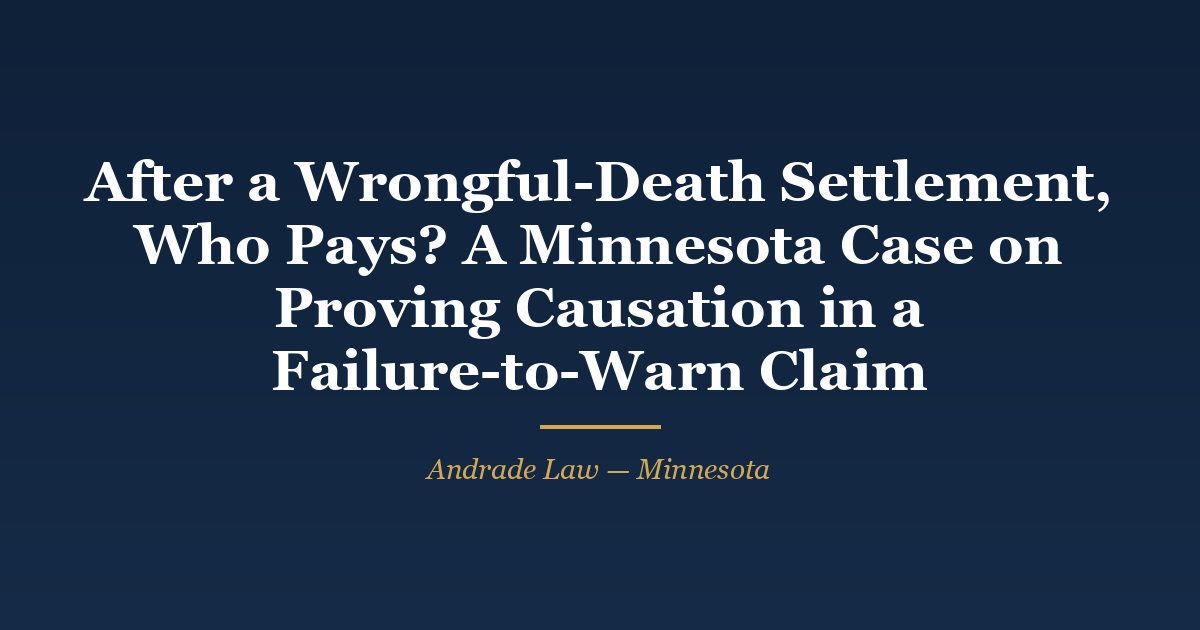 Ruling card: Mach v. LPG & NH3 Supply, Inc., Minnesota Court of Appeals docket A26-0177, reversed and remanded &mdash; summary judgment on causation vacated; a jury must decide whether a warning would have changed the propane-line repair. Andrade Law MN Injury Case Watch.